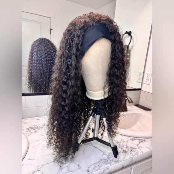 100% Human Hair deep wave Headband Wig glueless 23” - Picture 15 of 16
